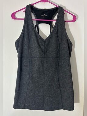 Athleta Equator Racerback Tank Top Dark Gray Strappy V-Neck Women’s Large